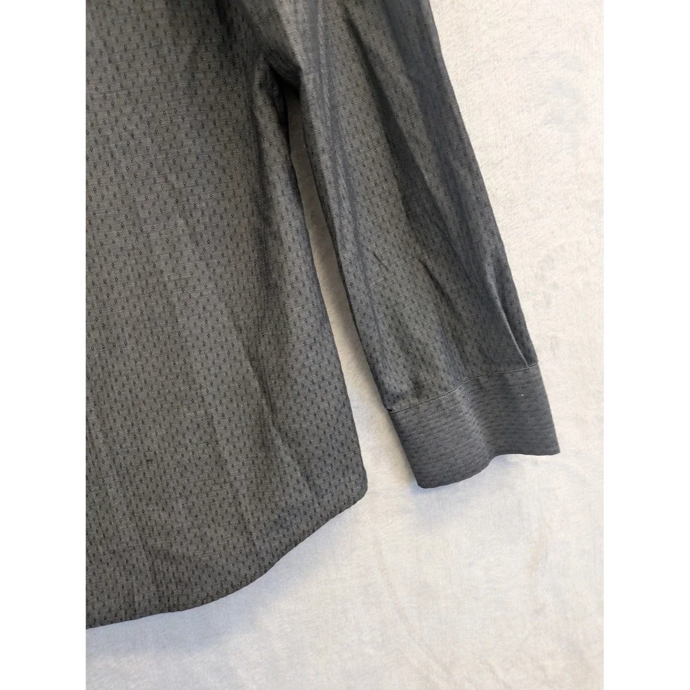 Banana Republic Mens Slim Fit Non Iron Button Down Shirt Gray Dot Pattern Size M